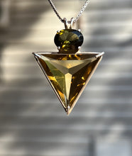 Load image into Gallery viewer, One of a kind Natural Citrine Angelic Star necklace with Green Tourmaline