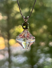 Load image into Gallery viewer, Danburite Magician Stone necklace with RARE Inner Child and Moldavite Crown