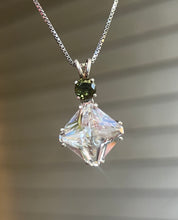 Load image into Gallery viewer, Danburite Magician Stone necklace with RARE Inner Child and Moldavite Crown