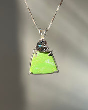 Load image into Gallery viewer, Gaspeite Freeform necklace with RARE Silver Tourmaline