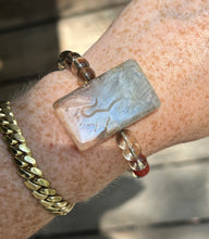 Load image into Gallery viewer, Hovave Art - Natural Water Clear Citrine, Carnelian and Amphibole Angel Phantom Quartz bracelet with channeled Sacred Masculine &amp; Divine Feminine Symbols