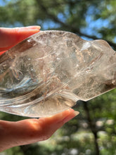 Load image into Gallery viewer, “Prismatic Traveller” Star Being carved skull in mystical Smoky Quartz