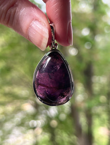 One of a kind - RARE XL Gem Grade Siberite aka Purple Tourmaline pendant