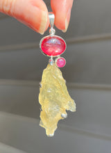 Load image into Gallery viewer, Ruby &amp; Libyan Desert Tektite pendant - Divine Feminine energy