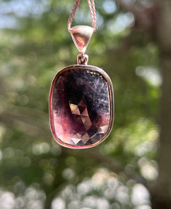 Collectors Drop - Faceted Ruby Sapphire pendant