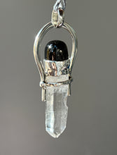 Load image into Gallery viewer, Etched Clear Quartz Crystal pendant with Elite Shungite