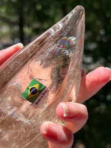 “Prismatic Traveller” Star Being carved skull in mystical Smoky Quartz