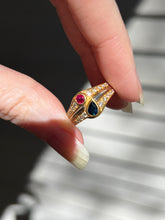 Load image into Gallery viewer, Solid 18k yellow gold natural earth mined Diamond, Ruby &amp; Sapphire piece