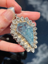 Load image into Gallery viewer, Collectors Drop - 64.7 carat Electric Aqua Aura Danburite with naturally double terminated Herkimer Diamonds 19 in total - Pendant