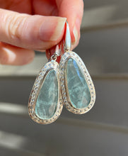 Load image into Gallery viewer, Faceted Aquamarine and White Topaz drop earrings