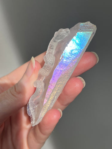 One of a kind - Carved Angel Aura Quartz Snake Specimen Crystal