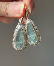 Load image into Gallery viewer, Faceted Aquamarine and White Topaz drop earrings