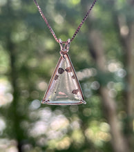 Load image into Gallery viewer, Magical Pyrite in Quartz triangle necklace