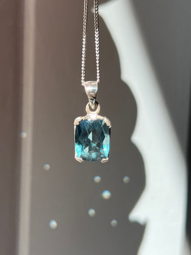 Collectors Faceted Gem Blue Fluorite pendant