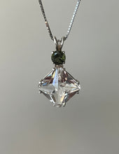 Load image into Gallery viewer, Danburite Magician Stone necklace with RARE Inner Child and Moldavite Crown