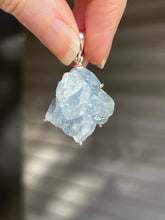 Load image into Gallery viewer, Gemmy, Ethereal Blue Celestite druzy cluster pendant