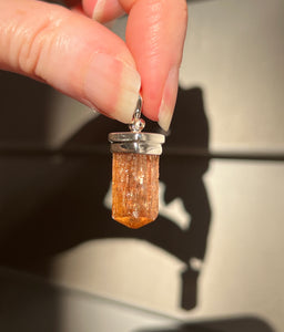 Imperial Topaz crystal pendant with rainbows galore