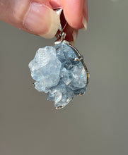 Load image into Gallery viewer, Gemmy, Ethereal Blue Celestite druzy cluster pendant