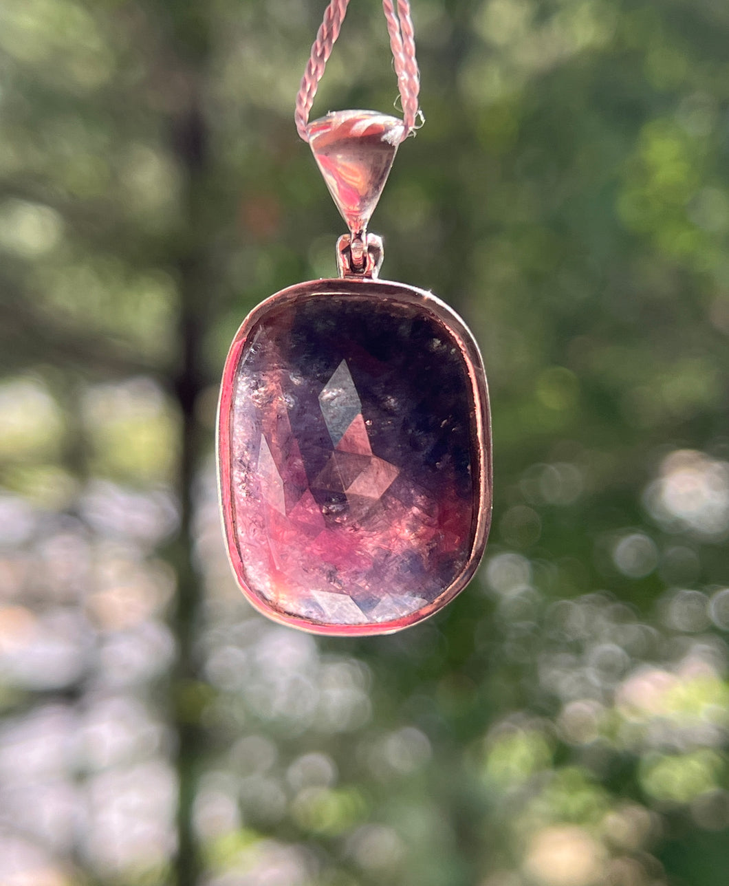 Collectors Drop - Faceted Ruby Sapphire pendant