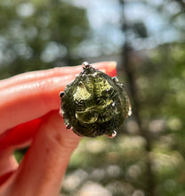 Load image into Gallery viewer, Collectors Drop - RARE Lord Ganesha carved Moldavite size 8 - One of a kind