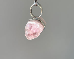 Naturally Double Terminated Pink Tourmaline crystal pendant