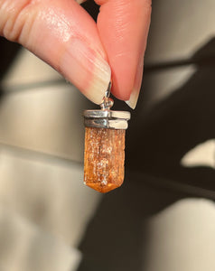 Imperial Topaz crystal pendant with rainbows galore