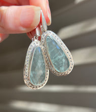 Load image into Gallery viewer, Faceted Aquamarine and White Topaz drop earrings