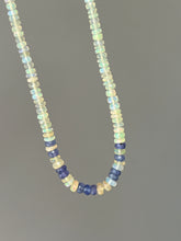 Load image into Gallery viewer, Sparkling Golden Ethiopian Opal &amp; Tanzanite necklace