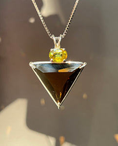 Natural Citrine Angelic Star Necklace with Radiant Sphene