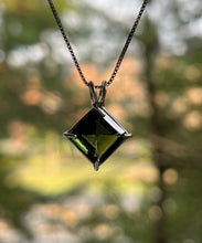 Load image into Gallery viewer, Diamond Moldavite Necklace