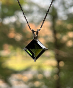 Diamond Moldavite Necklace