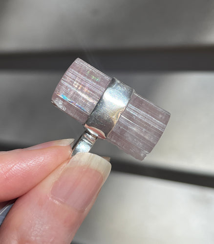 Naturally Double Terminated Pink Tourmaline crystal pendant