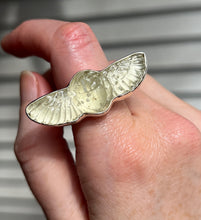 Load image into Gallery viewer, Spring Collectors Drop - Libyan Desert Tektite Carved Winged Scarab Ring - Size 7 (slightly adjustable)