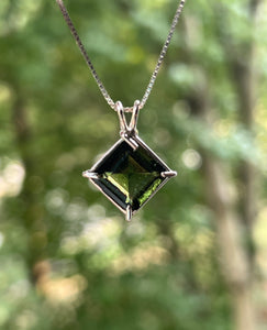 Diamond Moldavite Necklace