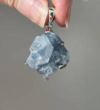 Load image into Gallery viewer, Gemmy, Ethereal Blue Celestite druzy cluster pendant