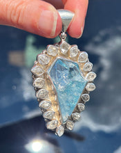 Load image into Gallery viewer, Collectors Drop - 64.7 carat Electric Aqua Aura Danburite with naturally double terminated Herkimer Diamonds 19 in total - Pendant