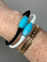 Load image into Gallery viewer, 🧿 Turquoise Protection bead Silicone stretchy bracelets - white strap