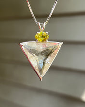 Load image into Gallery viewer, Shimmering Rutile Quartz Angelic Star necklace with Brilliant Sphene