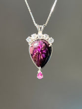 Load image into Gallery viewer, Magnificent Sugilite necklace with Phenacite crown and Pink Sapphire