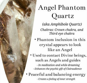 Hovave Art - Natural Water Clear Citrine, Carnelian and Amphibole Angel Phantom Quartz bracelet with channeled Sacred Masculine & Divine Feminine Symbols