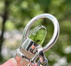 Collectors Drop - Heliodor crystal pendant with Rare Peridot with Ludwigite Inclusions