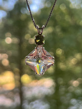 Load image into Gallery viewer, Danburite Magician Stone necklace with RARE Inner Child and Moldavite Crown