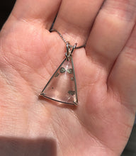 Load image into Gallery viewer, Magical Pyrite in Quartz triangle necklace