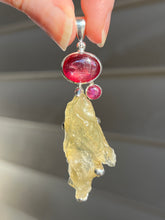 Load image into Gallery viewer, Ruby &amp; Libyan Desert Tektite pendant - Divine Feminine energy