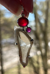 Ruby & Libyan Desert Tektite pendant