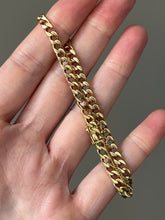 Load image into Gallery viewer, Solid 18k Yellow Gold Curb bracelet with security chain