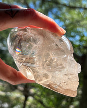 Load image into Gallery viewer, “Prismatic Traveller” Star Being carved skull in mystical Smoky Quartz