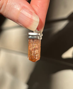 Imperial Topaz crystal pendant with rainbows galore