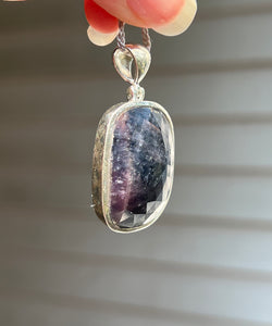 Collectors Drop - Faceted Ruby Sapphire pendant