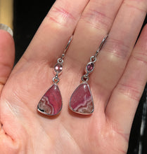 Load image into Gallery viewer, Gem quality Cobalto Calcite and Pink Tourmaline drop earrings